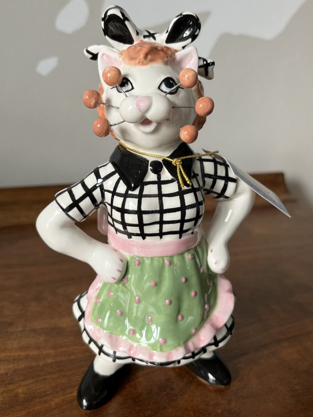 Vintage 2005 Whimsiclay Lucy RiGato Cat Figurine 1950s Style Amy Lacombe # 86214